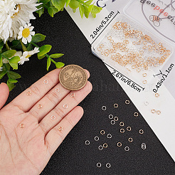 300個 2スタイル ラックメッキ真鍮オープン丸カン  ラウンド  長持ちメッキ  ミックスカラー  4x0.6~0.7mm  内径：2.6~2.8mm  150個/スタイル&nbsp;KK-BBC0008-70