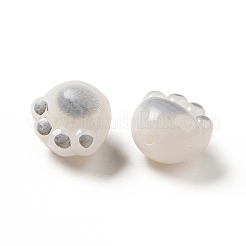 不透明なアクリルビーズ  猫の足  ライトグレー  11x12x9.7mm  穴：1.6mm&nbsp;LS-FIND-I029-02F