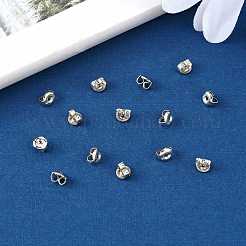 50個の鉄製イヤーナット  スタッド イヤリングのフリクション イヤリング バック  プラチナ  5x3x3mm  穴：1mm&nbsp;IFIN-FS0001-55