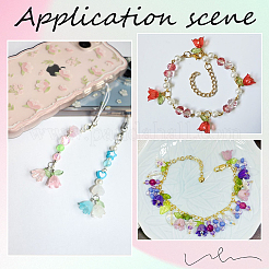 540色UVメッキアクリルビーズキャップ9個  DIY装飾用アクセサリー  虹色の花  ミックスカラー  11x8.5mm  穴：1.4mm  60個/カラー&nbsp;MACR-SP0001-88