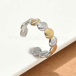 304 Stainless Steel Double Color Cuff Rings&nbsp;RJEW-S635-01GP-C