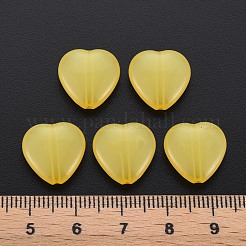 透明なアクリルビーズ  染め  ハート  ゴールド  13.5x14x6mm  穴：1.5mm  約775個/500g&nbsp;TACR-S154-54E-07