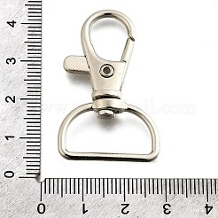 合金回転式ナスカン  カニカン付き  ニッケルフリー  プラチナ  39x24.5x6mm&nbsp;FIND-Q003-01B-P