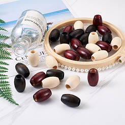 60Pcs 3 Colors Wooden Beads&nbsp;WOOD-CD0001-12