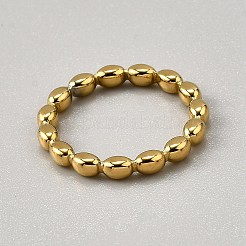 女性用304ステンレススチール指輪  ライス  ゴールドカラー  3mm  内径：17mm&nbsp;RJEW-WH0002-43G
