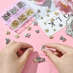 91個 6スタイル チベットスタイル 合金 バタフライビーズ  ミックスカラー  5~15x6~15x3~5mm  穴：1.2mm&nbsp;FIND-YW0004-92
