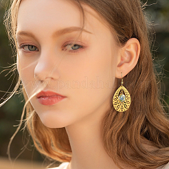 12 Pairs 2 Colors 304 Stainless Steel Teardrop Dangle Earring DIY Jewelry Kits&nbsp;EJEW-UN00031