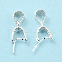 925スターリングシルバーアイスピック・ピン・ベイル  ティアドロップ  銀  10x6x2mm  穴：5x4mm  内径：4mm  ピン：0.4mm&nbsp;STER-Z001-122S-04
