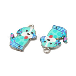 合金エナメル パンツ  鉛フリー＆カドミウムフリー  プラチナ  犬チャーム  ブルー  21.5x16x2mm  穴：1.8mm&nbsp;ENAM-K067-49P-03