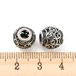 316サージカルステンレスビーズ  ラウンド  アンティークシルバー  10x10mm  穴：4mm&nbsp;STAS-Q304-46AS