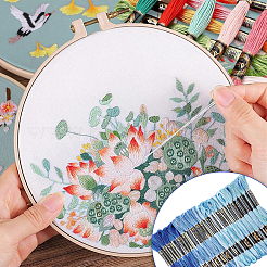 20 かせ 4 色 6 層ポリエステル刺繍糸  クロスステッチの糸  セグメント染め  ブルー  0.5mm  約8.75ヤード（8m）/かせ  5 かせ/色&nbsp;OCOR-CY0004-38C