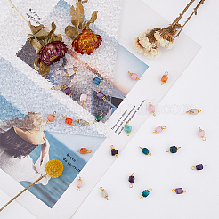 50Pcs 5 Colors Natural Agate Connector Charms&nbsp;FIND-DC0003-23
