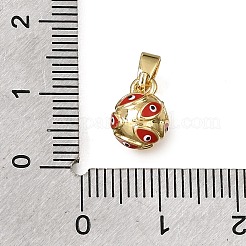 Brass with Red Enamel Charms&nbsp;KK-CBAA632-39G