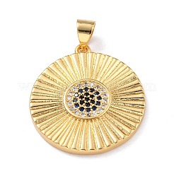 Brass Micro Pave Cubic Zirconia Pendants&nbsp;ZIRC-L100-054G