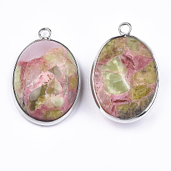 Assembled Peridot and Rose Quartz Pendants&nbsp;G-T111-01