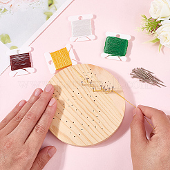 DIY ストリングアート キット セット  木の板入り  プラスチックホルダーアクセサリー  鉄の釘とネジ  ポリエステル糸  ツリー  19x3mm  94pc&nbsp;DIY-WH20050-55B