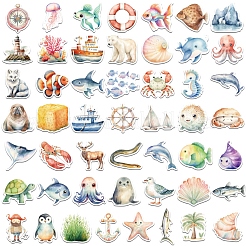 50Pcs Cartoon Sea Animal PVC Waterproof Stickers&nbsp;STIC-Z002-16