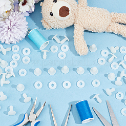 プラスチック人形ジョイント40セット  ワッシャー付き  DIYクラフトぬいぐるみテディベアアクセサリー  ホワイト  17x14.5mm&nbsp;DOLL-HY0001-02A