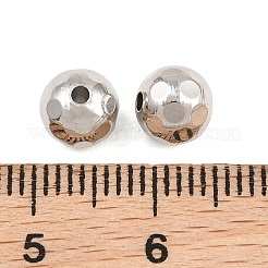 真鍮ビーズ  ラウンド  ラックめっき  長持ちメッキ  鉛フリー＆カドミウムフリー  プラチナ  6mm  穴：1.3mm&nbsp;KK-CBA78C7-20P