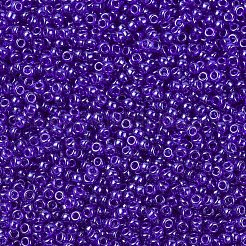 MIYUKIラウンドロカイユビーズ  日本製シードビーズ  11/0  （rr176)透明コバルト光沢  2x1.3mm  穴：0.8mm  約5500個/50g&nbsp;SEED-X0054-RR0176