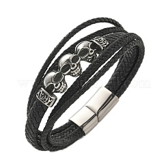 Braided Microfiber Leather Multi-strand Bracelets&nbsp;BJEW-Q010-01A