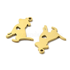 ステンレスペンダント201個  レーザー切断  ゴールドカラー  犬  17x14x1mm  穴：1.2mm  5個/袋&nbsp;FIND-Z017-02B