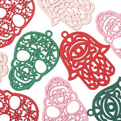 36Pcs 2 Style 430 Stainless Steel Filigree Pendants&nbsp;STAS-LS0001-83