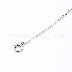 925スターリングシルバーチェーンエクステンダー  留め金とカーブチェーン付き  プラチナ  78mm  リンク：2x1.5x0.1mm  留め金：8x5.5x1mm  リング：3x0.6mm  穴：2mm&nbsp;FIND-WH0072-01C-P