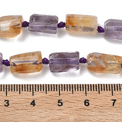 天然石アメトリンビーズ連売り  コラム  多面カット  9.5~13x4.5~8x4~7.5mm  穴：0.8~1mm  約28~34個/連  15.35~15.94''（39~40.5センチメートル）&nbsp;G-C270-K20