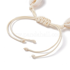 Natural Cowrie Shell Braided Bead Bracelet&nbsp;BJEW-JB07400