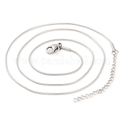 201 Stainless Steel Round Snake Chain Necklaces for Women&nbsp;NJEW-G140-06A-P-1