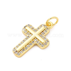 Brass Micro Pave Cubic Zirconia Pendants&nbsp;KK-D325-43G