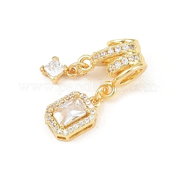 Brass Micro Pave Cubic Zirconia Pendants&nbsp;KK-Z151-17G