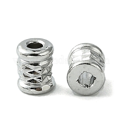 真鍮ビーズ  カドミウムフリー＆ニッケルフリー＆鉛フリー  コラム  プラチナメッキ  3.5x4mm  穴：1.2mm&nbsp;KK-D092-08P