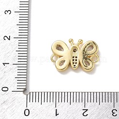 Brass Pave Cubic Zirconia Butterfly Links Connector Charms&nbsp;KK-L268-028G-03