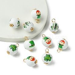10Pcs Saint Patrick's Day Printed Wood Pendants&nbsp;FIND-FS0001-89