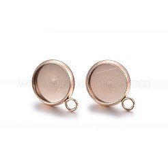 Ion Plating(IP) 304 Stainless Steel Stud Earring Settings&nbsp;STAS-H467-08RG-16mm