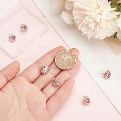6個真鍮マイクロパヴェキュービックジルコニアペンダント  ザクロ  銀  10.5x10x6mm  穴：1.6mm&nbsp;KK-BC0013-82