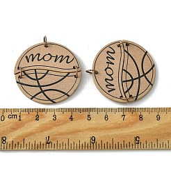 ポプラウッドペンダント  鉄製丸カン付き  バスケットボール  39x2mm  穴：5mm&nbsp;WOOD-G019-04B