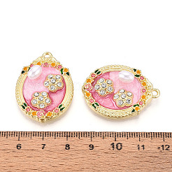 Rack Plating Alloy Enamel Pendants&nbsp;ENAM-N066-11KCG