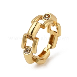 Brass Micro Pave Clear Cubic Zirconia Finger Rings for Women&nbsp;RJEW-S622-10G