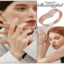 1Pc Stainless Steel Three Arrow Heart Hollow Finger Rings for Women&nbsp;RJEW-LP0001-33