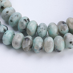 Natural Sesame Jasper/Kiwi Jasper Beads Strands&nbsp;X-G-P354-06-8x5mm