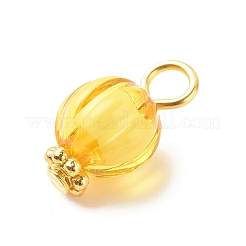 透明なアクリルパーツ  二層ビーズ  鉄のパーツと  カボチャ模様  14x7.5mm  穴：2.6mm&nbsp;PALLOY-JF01834-06