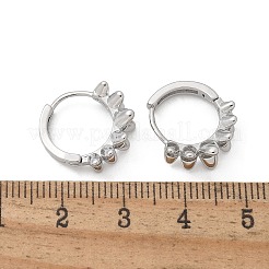 真鍮クリアキュービックジルコニアフープピアス  リング  プラチナ  15.5x15.5x6mm&nbsp;EJEW-Q014-24P
