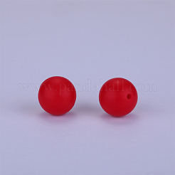 丸いシリコン焦点ビーズ  ファイヤーブリック  15mm  穴：2mm&nbsp;SI-JX0046A-123