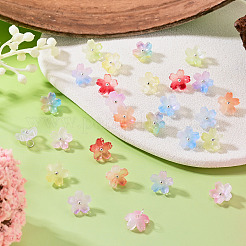 27Pcs 9 Colors Two Tone Glass Charms&nbsp;PALLOY-TADJ00014
