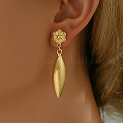 Exquisite Teardrop with Flower Zinc Alloy Dangle Stud Earrings&nbsp;IS8318