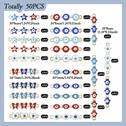 50Pcs 25 Styles Alloy Enamel Connector Charms&nbsp;FIND-TA0003-23