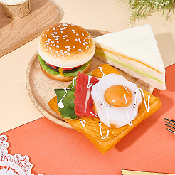 2Pcs PU Leather Food Hamburger Model Display Decoration&nbsp;AJEW-SC0004-15A
